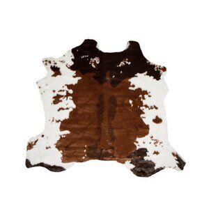 Luxe Home Decor Classic Faux Hide Rug | 1-Piece | Brownsville chocolate/white